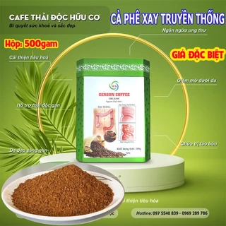 Cà Phê Thải Độc GERSON COFFEE Xay Truyền Thống [Hộp 500G] - Bộ Dụng Cụ Thải Độc Đại Tràng PT MEDICAL