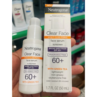 [Chuẩn USA] Serum KEM chống nắng NEUTROGENA SPF60+ with GREEN TEA 50ml