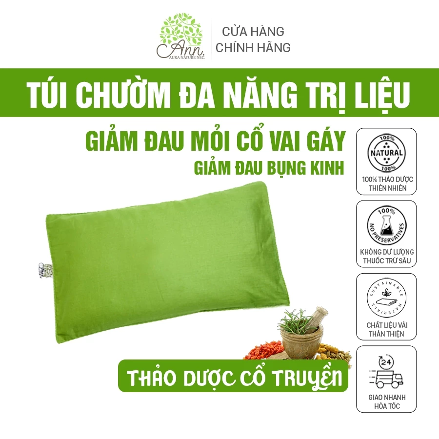 Túi Chườm Nóng Thảo Dược Dr.Ann Đa Năng Trị Liệu Giảm Đau Bụng Kinh, Giảm Đau Cổ Vai Gáy, Thắt Lưng