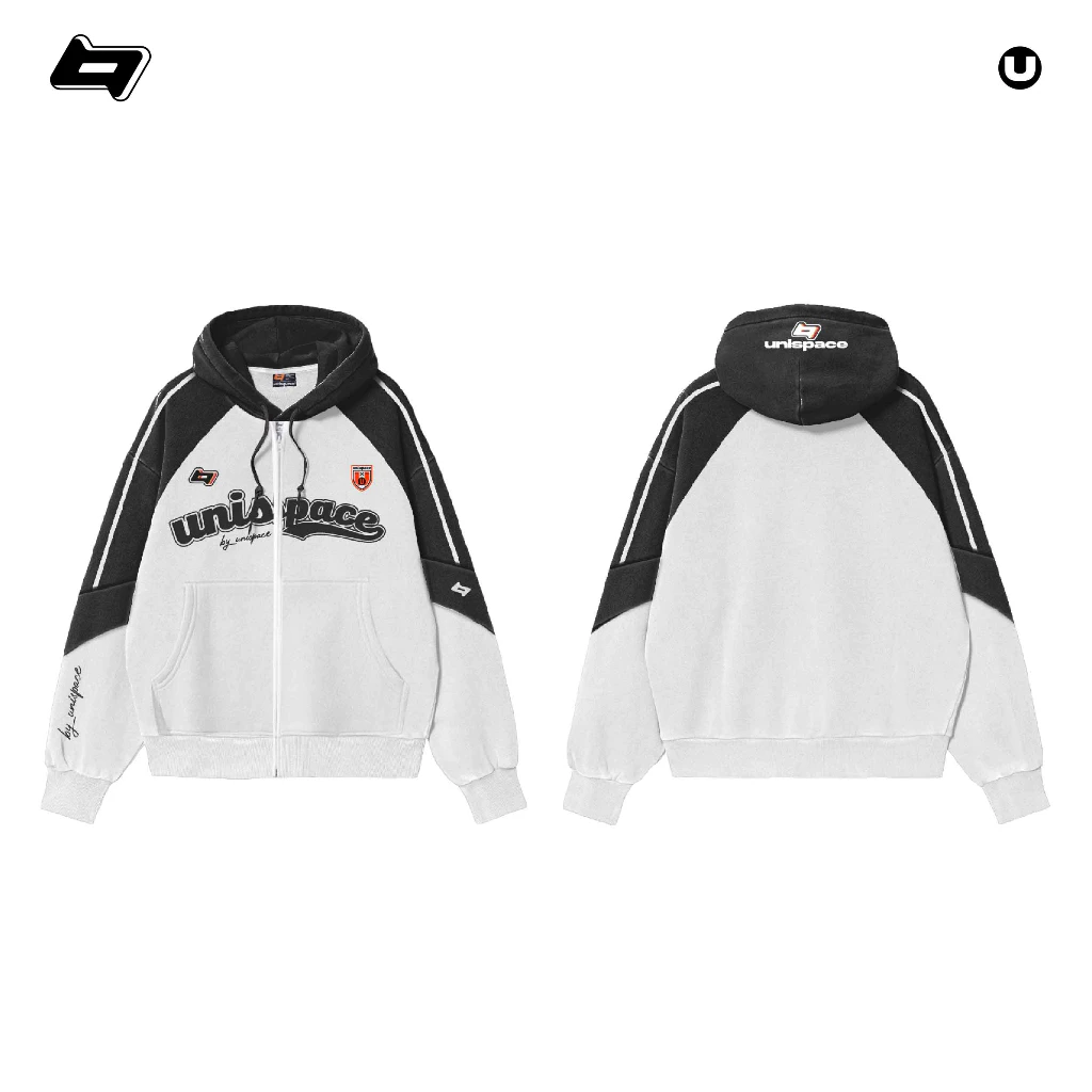 Áo hoodie zip local brand By UniSpace áo khoác unisex nam nữ form rộng vải nỉ Sporty