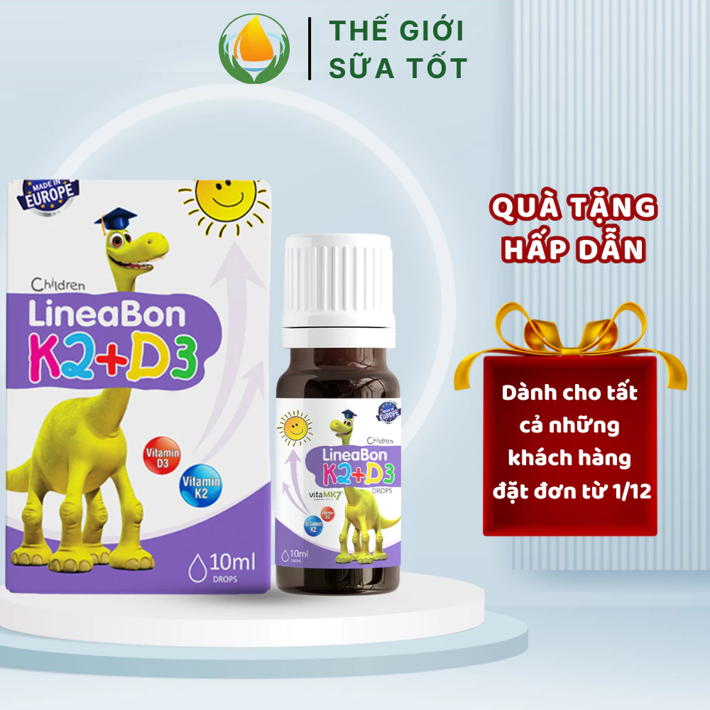 Vitamin Lineabon bổ sung vitamin D3 K2 ⭐CHÍNH HÃNG⭐ Thực phẩm giúp bé ngủ ngon, mau lớn, chắc khỏe xương, tăng chiều cao