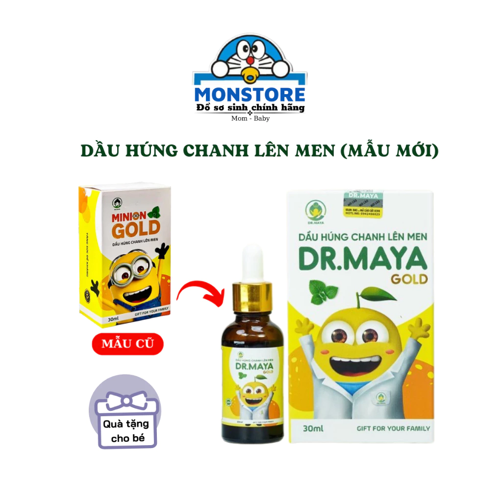 Dầu húng chanh lên men Minion Gold chính hãng Dr.Maya, hỗ trợ bé tăng sức đề kháng (DT 30ml)