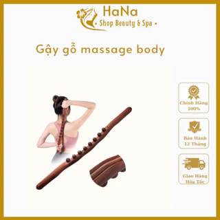 Gậy Gỗ Massage Đánh Tan Mỡ Bụng Gậy gỗ Massage Body Đả Thông Kinh Lạc Giảm Béo 8 Bi Carbon