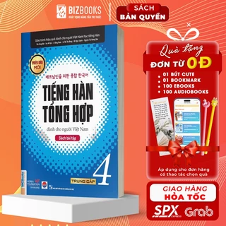 Sách - Bài tập Tiếng Hàn Tổng hợp trung cấp 4 - Bizbooks Tặng Sổ Tay và Bookmark