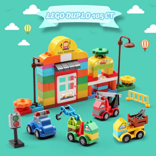 Lego 105 chi tiết Duplo, đồ chơi trẻ em lắp ghép thông minh chủ đề Ga Station