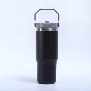 Ly giữ nhiệt cao cấp  590ml cốc nước giữ nhiệt thể thao Fan House bình có ống hút vỏ chống xước inox 304