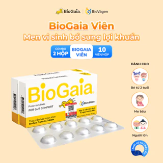 Combo 2 men vi sinh BioGaia ProTectis Dạng viên cải thiện hệ tiêu hóa Thụy Điển hộp 10 viên