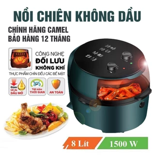 Nồi Chiên Không Dầu Nắp mở  9L - CHÍNH HÃNG CAMEL - núm vặn cơ  - bh 24 tháng - MÓN NGOC, TIỆN