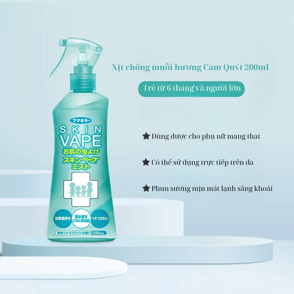 Xịt Chống Muỗi & Côn Trùng Skin Vape 200ml Cho Bé [Date năm 2025]