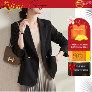 Áo blazer nữ dài tay fom rộng chất vải chéo mỹ cao cấp hãng oxatyl A61