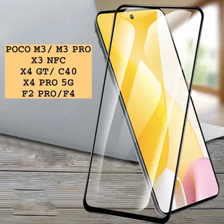Miếng dán Xiaomi Poco M3/ M3 pro/ X3 NFC/ C40/ X4 GT/ X4 PRO 5G/ F2 PRO/ F4 cường lực Full màn hình cao cấp
