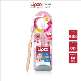 Combo 5 Bàn Chải Đánh Răng Lipzo Crystal Kids Lông Chỉ Tơ Nha Khoa Kháng Khuẩn Bảo Vệ Nướu Dành Cho Trẻ Em Từ 2 - 5 Tuổi