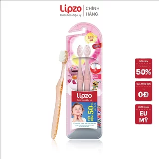 [Combo 2] Bàn Chải Đánh Răng Lipzo Crystal Kids Lông Chỉ Tơ Nha Khoa Kháng Khuẩn Bảo Vệ Nướu Dành Cho Trẻ Em Từ 2-5 Tuổi