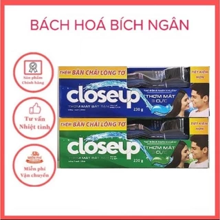 [TẶNG BÀN CHẢI] Kem Đánh Răng Closeup Bạc Hà 230g thơm Mát Bất Tận Tinh Thể Băng Tuyết