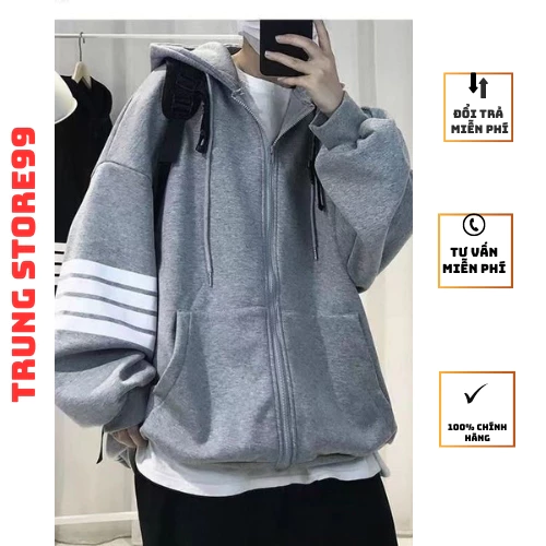 ÁO KHOÁC NỈ THOM SIÊU HOT HIT_ÁO KHOÁC HOODIE THOME SỌC TAY MỚI NHẤT 2023 CỰC HOT