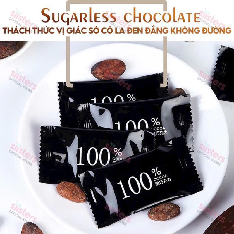 1 hộp socola đen đắng nguyên chất không đường 100%,78%,55%
