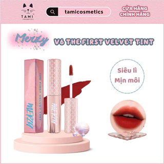 Son Merzy The Frist Velvet Tint V6 Xanh lá , V6 Siren siêu lì mịn môi