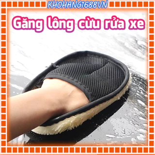 Găng tay rửa xe lông cừu siêu mềm chuyên dụng rửa xe ô tô