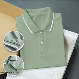 Áo Thun Nam POLO Trơn Phối Cổ vải cá sấu cotton cao cấp ngắn tay tông màu cực sang trọng