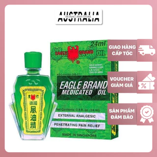 Dầu Gió Xanh Con Ó Eagle Brand Medicated Oil - Giảm Chóng Mặt, Nhức Đầu, Đau Mỏi Khớp (Chai 24ml) abc