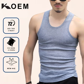 Áo ba lỗ nam thun gân ,form body tôn dáng KOEM KO69