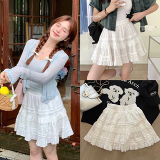 CHÂN VÁY MINI REN HẠT XẾP TẦNG DÁNG XOÈ style Ulzzang