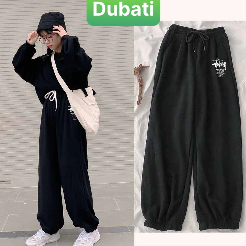 QUẦN JOGGER ỐNG RỘNG LƯNG CAO DÂY RÚT STUSSY BASIC PHONG CÁCH CAO CẤP - DUBATI FASHION