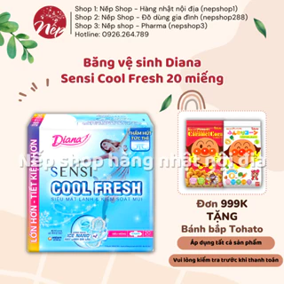 Băng vệ sinh Diana Sensi Cool Fresh siêu mỏng cánh gói 20 miếng - Nếp Shop - Hàng Nhật nội địa