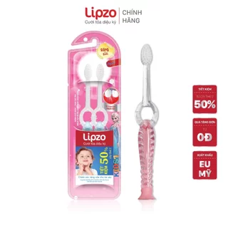 [Combo 2] Bàn Chải Đánh Răng Trẻ Em Lipzo Kids 1 Lông Chỉ Tơ Nha Khoa Kháng Khuẩn Mềm Mảnh Dành Cho Bé Từ 1 - 5 Tuổi