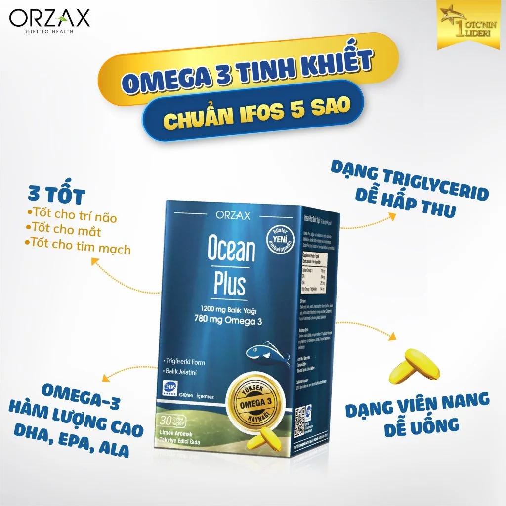 Ocean Plus - Bổ sung Omega 3, DHA, EPA cho PNCT, PN cho con bú, người trưởng thành, trẻ >11t