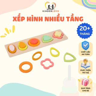 Đồ chơi trẻ em, xếp hình nhiều tầng cho bé từ 20 tháng tuổi, phát triển tư duy trí tuệ | KINDERLOVE