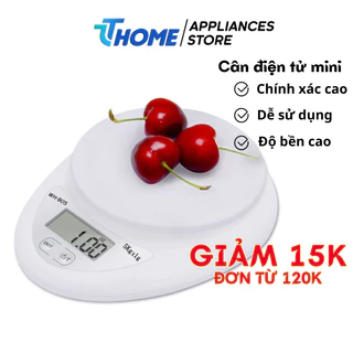 Cân tiểu ly điện tử mini nhà bếp loại 5kg làm bánh đồ ăn nguyên liệu chính xác cao TT - HOME