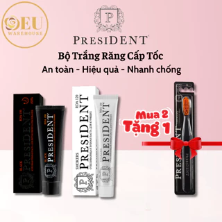 [Mua 2 Tặng 1] Bộ sản phẩm Trắng Răng Cấp Tốc PresiDENT - Trắng răng an toàn tại nhà, Bật tone nhanh hiệu quả sau 2 tuần