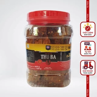 Thịt bò khô miếng Thu Ba 500g  - Đặc sản Quảng Ngãi - (Hũ nhựa)