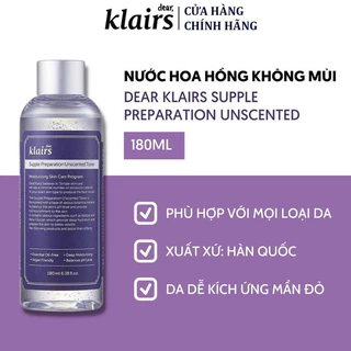 [ CHÍNH HÃNG]  Nước hoa hồng Klairs 180ML- dưỡng ẩm và làm mềm da