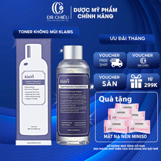 Toner Klairs Không Mùi [ CÔNG TY ] Tonner Nước Hoa Hồng Klairs Không Mùi Supple Preparation Unscented Toner 180ML