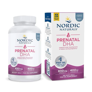 Hàng Mỹ Air - Viên Uống Prenatal DHA Nordic Naturals Bổ Sung Omega-3 cho Mẹ Bầu/ Mẹ Sau Sinh - Hộp 180v