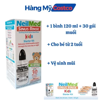 Bộ vệ sinh mũi NeilMed Sinus Rinse Kids Starter Kit cho trẻ từ 2 tuổi (1 bình + 30 gói)