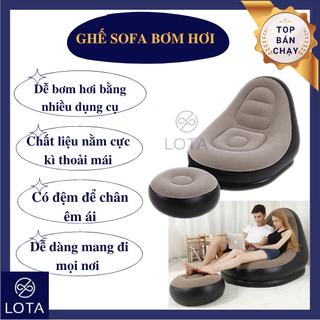 Ghế Nệm Hơi Tựa Lưng SOFA Cao Cấp, Ghế Hơi Có Đế Vỏ Nhung, Ghế Sofa Hơi Êm Ái, Ghế Hơi Mang Đến Cho Bạn Nằm Thư Giãn.