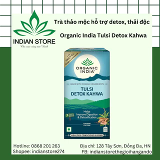 Trà thảo mộc thanh lọc cơ thể, thải độc detox Organic India Tulsi Detox Kahwa