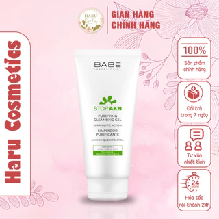 Sữa Rửa Mặt BABE STOP AKN Purifying Cleansing Gel Cho Da Dầu Giúp Kiểm Soát Bã Nhờn Và Làm Sáng Da