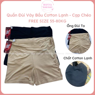 [SIZE 55-80kg] Quần đùi mặc váy bầu cạp chéo HANNA, vải cotton lạnh cao cấp mát co dãn nhiều, không bị xù, mặc rất thoải