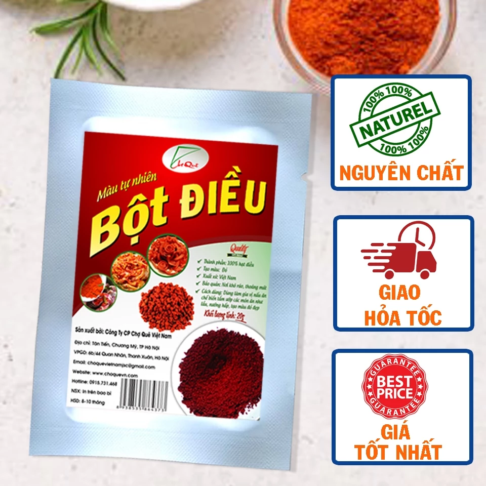 Bột điều đỏ 20gr nguyên chất hữu cơ sấy lạnh