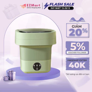 Máy Giặt Mini Tự Động Gấp Gọn - Máy Giặt Đồ Khử Khuẩn Ánh Sáng Xanh Dung Tích 2.8L Thích Hợp Cho Gia Đình Và Du Lịch