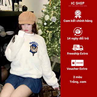 [Chính hãng] Sweater MLB logo gấu Newyork Yankess thêu nổi, lông siêu mịn, lót phao bên trong, chi tiết trên thêu.