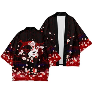 (Có sẵn BIG SIZE) Áo khoác kimono haori happi mặt nạ cáo