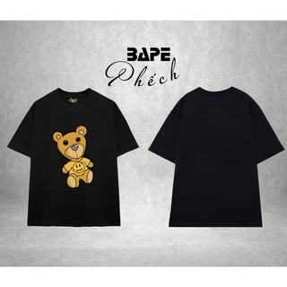 ÁO THUN D.REW GẤU BÔNG FORM RỘNG UNISEX CHẤT VẢI 100% COTTON THOÁNG MÁT - BAPE PHẾCH