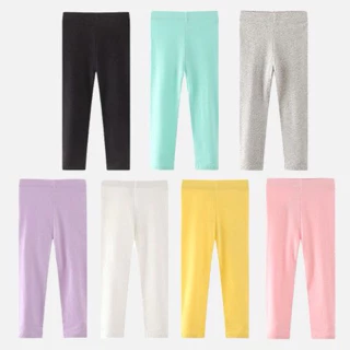 [10-41kg]Quần legging trơn bé gái nhiều màu chất cotton co dãn 4 chiều từ