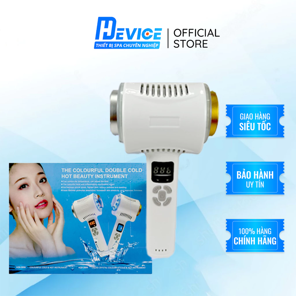 [CHÍNH HÃNG] Búa Nóng Lạnh 2 Đầu HDEVICE Điện Di Nóng Lạnh Massage Đẩy Tinh Chất Bảo Hành 12 Tháng.Hộp Xanh