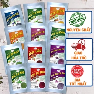 Bột Tạo Màu Thực Phẩm - Bột Tạo Màu 100% Tự Nhiên - Bột Rau Củ Quả Hoa Lá - Gói 20g Lá nếp/Lá Dứa/Gấc/Cẩm/Dành/Dền/Bí Đỏ